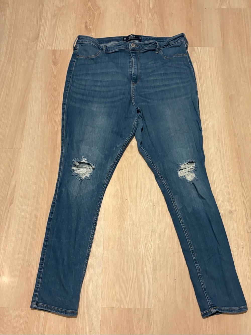 Hollister Blue Distressed Skinny Jeans